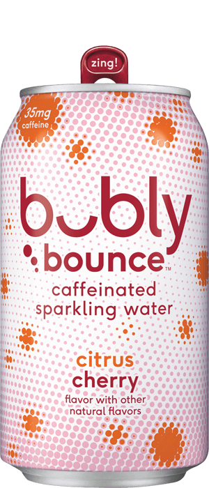bubly bounce caffeinated sparkling water - citrus cherry
