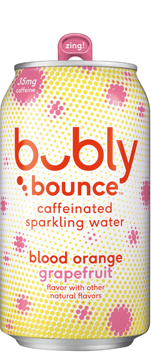 bubly bounce caffeinated sparkling water - blood orange grapefruit
