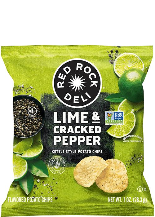 Red Rock Deli Kettle Style Potato Chips - Lime & Cracked Pepper Flavored
