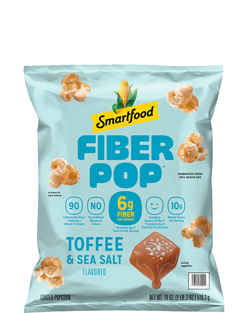 Smartfood Fiberpop Coated Popcorn - Toffee & Sea Salt Flavored
