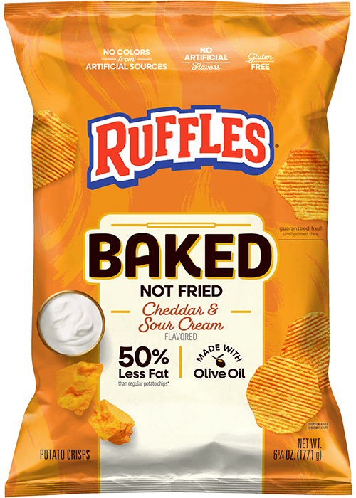 Ruffles Baked Potato Crisps - Cheddar & Sour Cream Flavored