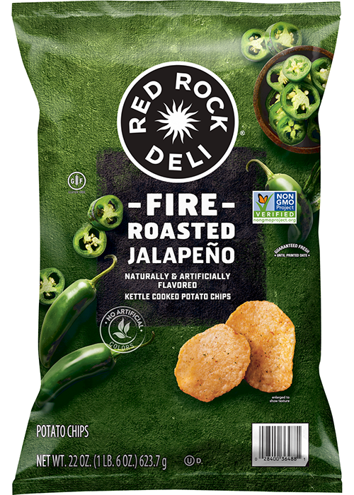 Red Rock Deli Kettle Style Potato Chips - Fire Roasted Jalapeño Flavored