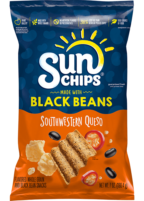 SunChips Whole Grain And Black Bean Snacks - Southwestern Queso