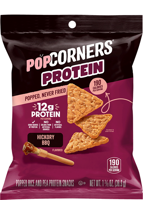 PopCorners Protein Popped Rice And Pea Protein Snacks - Hickory BBQ Flavored