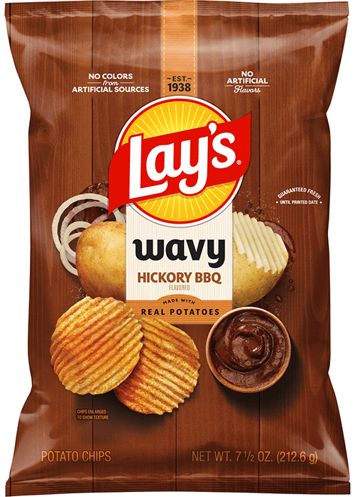 Lay's Wavy Potato Chips - Hickory BBQ Flavored