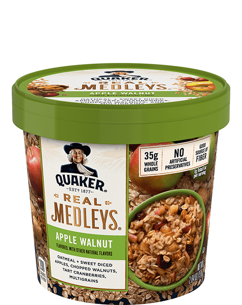 Quaker Real Medleys Oatmeal Cup - Apple Walnut