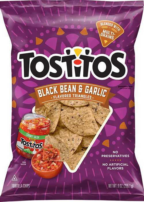 Tostitos Tortilla Chips - Black Bean & Garlic Flavored Triangles