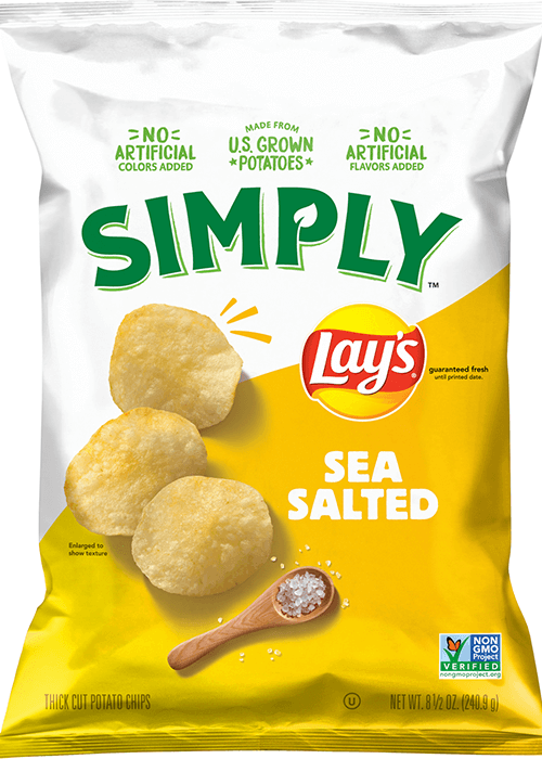 Simply Lay's Thick Cut Potato Chips - Sea Salted