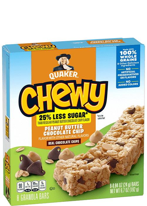 Quaker Chewy Granola Bars - 25% Less Sugar - Peanut Butter Chocolate Chip