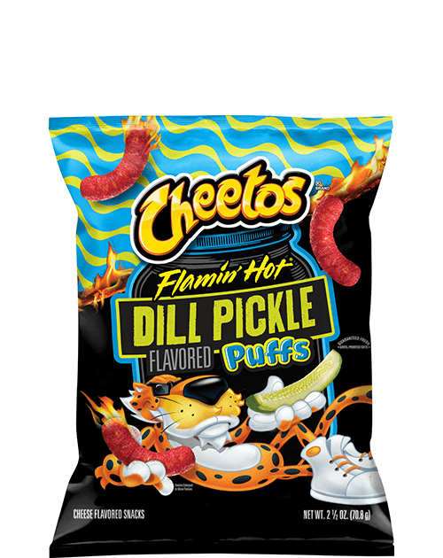 Cheetos Puffs Cheese Flavored Snacks - Flamin' Hot Dill Pickle Flavored