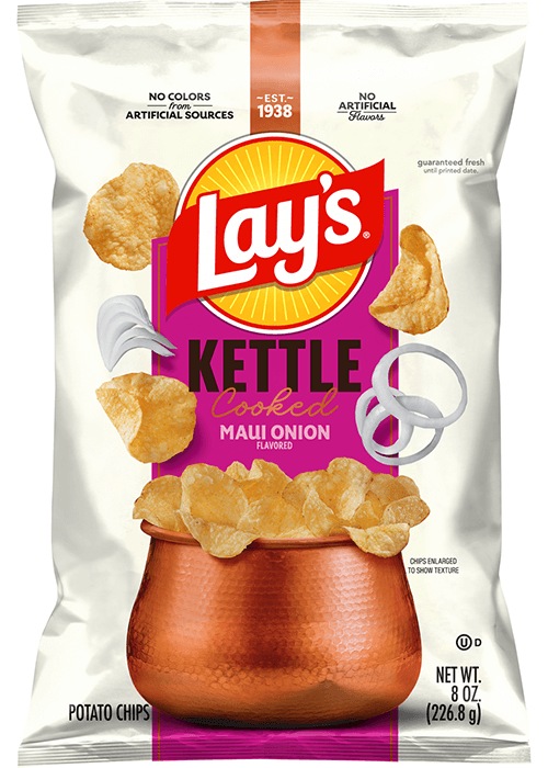 Lay's Kettle Cooked Potato Chips - Maui Onion Flavored