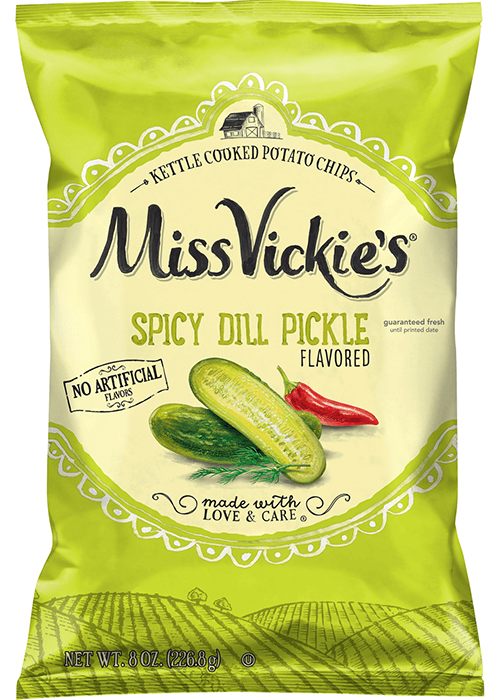 Miss Vickie's Kettle Cooked Potato Chips - Spicy Dill Pickle Flavored