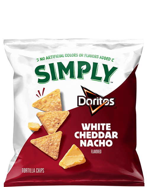 Simply Doritos Tortilla Chips - White Cheddar Nacho Flavored