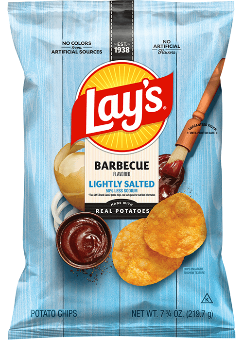 Lay's Potato Chips - Lightly Salted - Barbecue Flavored