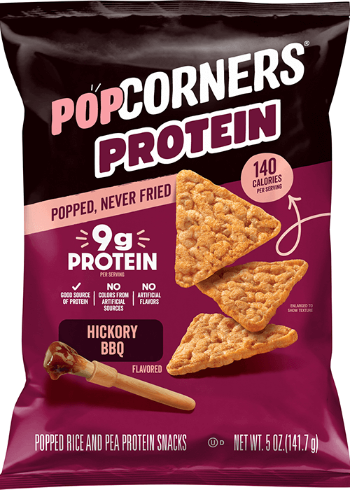 PopCorners Protein Popped Rice And Pea Protein Snacks - Hickory BBQ Flavored